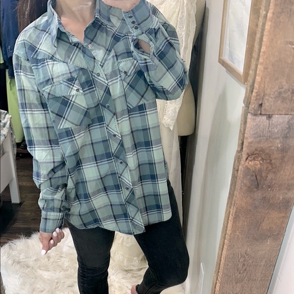 Wrangler Plaid Green Shirt for Men size XLarge - Picture 1 of 6